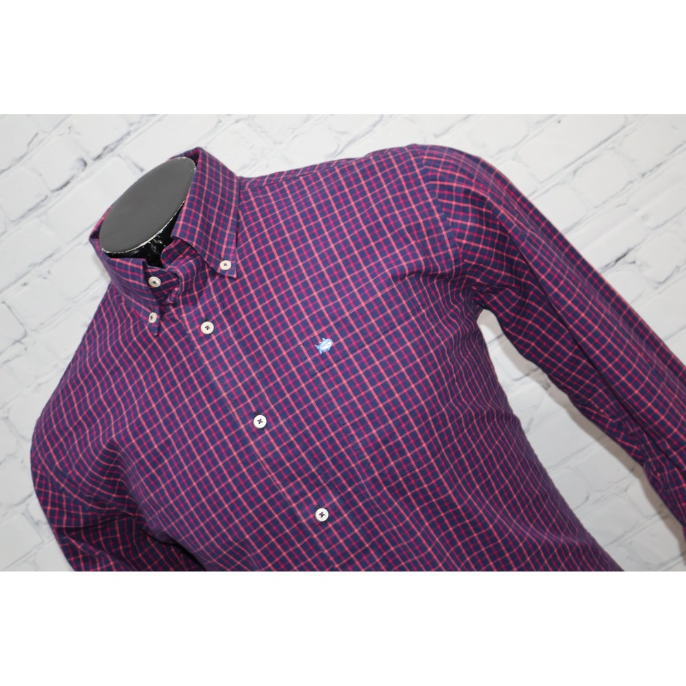 Southern Tide Shirt Mens Medium Blue Pink Plaid Long Sleeve Button Down Skipjack